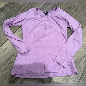 Lavender Long Sleeve Henley Top